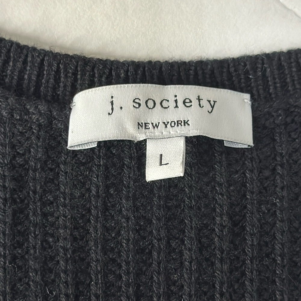 J. Society New York Sleeveless Crew Dark Floral Sweater Black Women’s Size Large - Picture 4 of 6